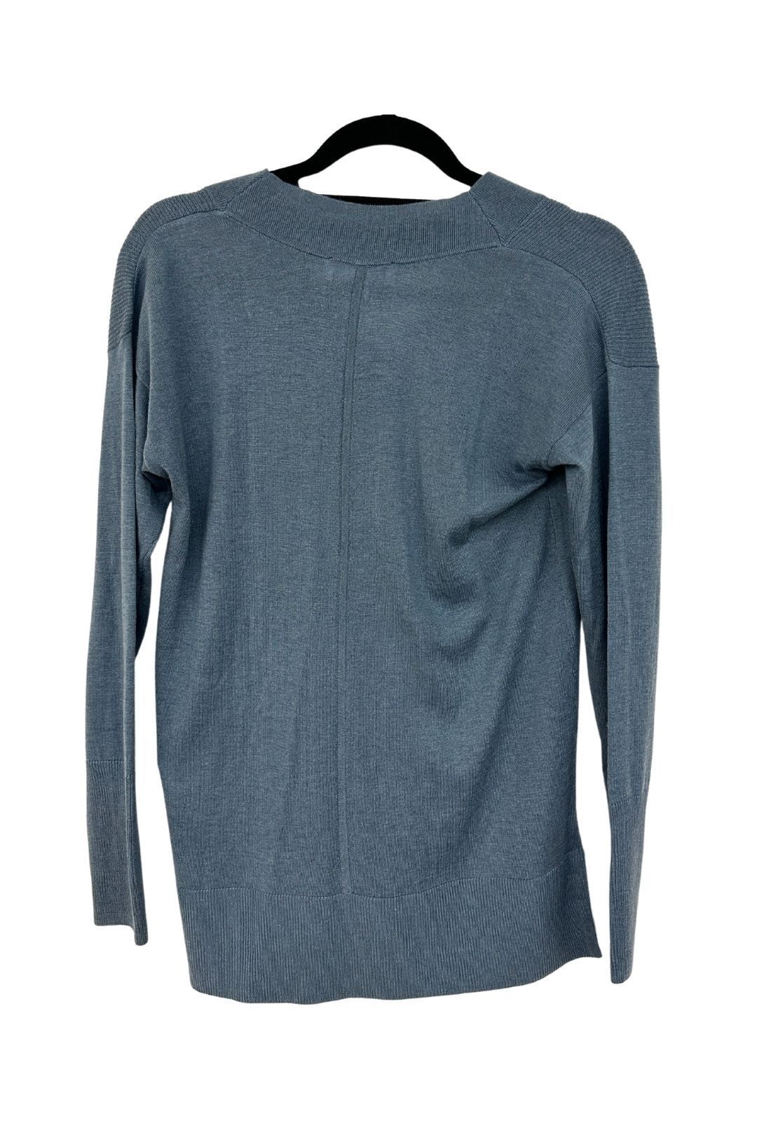 Witchery V Neck Rib Knit Sweater in Blue