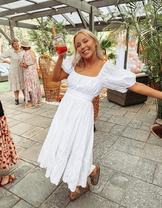 Lucia from Adelaide rented a gorgeous dress for her bridal shower from GlamCorner