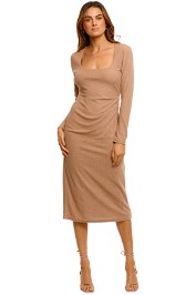 Acler Highfield Midi Dress Nougat beige