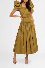 AJE Frequency Midi Dress Khaki