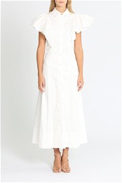 Aje Kindred Frill Sleeve Midi Dress