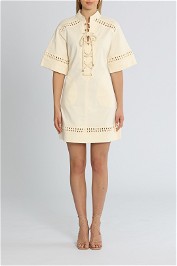 Alemais Carlos Lace Up Mini Dress Pearl