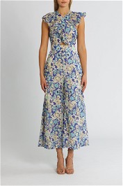 Alice McCall Frida Jumpsuit Sapphire Ruffles