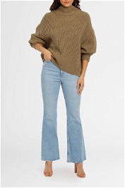 Melange Chunky Knit Khaki Bassike green