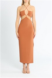 Bec and Bridge Cut Out Midi Dress Orange