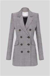 Camilla and Marc Black and White Hayworth Jacket in Steel Herringbone