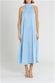 Brave And True Rendezvous High Neck Midi Dress Blue