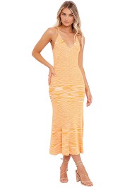 By Johnny Flare Knit Midi Dress Mandarin Marle