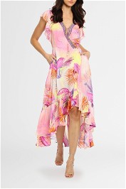 Camilla Ruffle Wrap Dress South Beach Sunrise