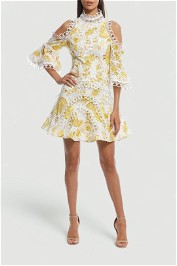Thurley - Chintz Print Spliced Dress - Yellow Multi - Front