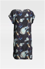 Country Road - Silk Cosmic Mini Dress in Black