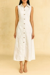 Dress hire brunch AERE Organic Cotton Seam Detail Denim Dress