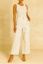 Dress Hire BRUNCH CUE Wide Leg Cargo Pants in White