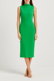 Dress Hire Brunch CUE	Knitted Viscose Crepe Sleeveless Dress in Fern
