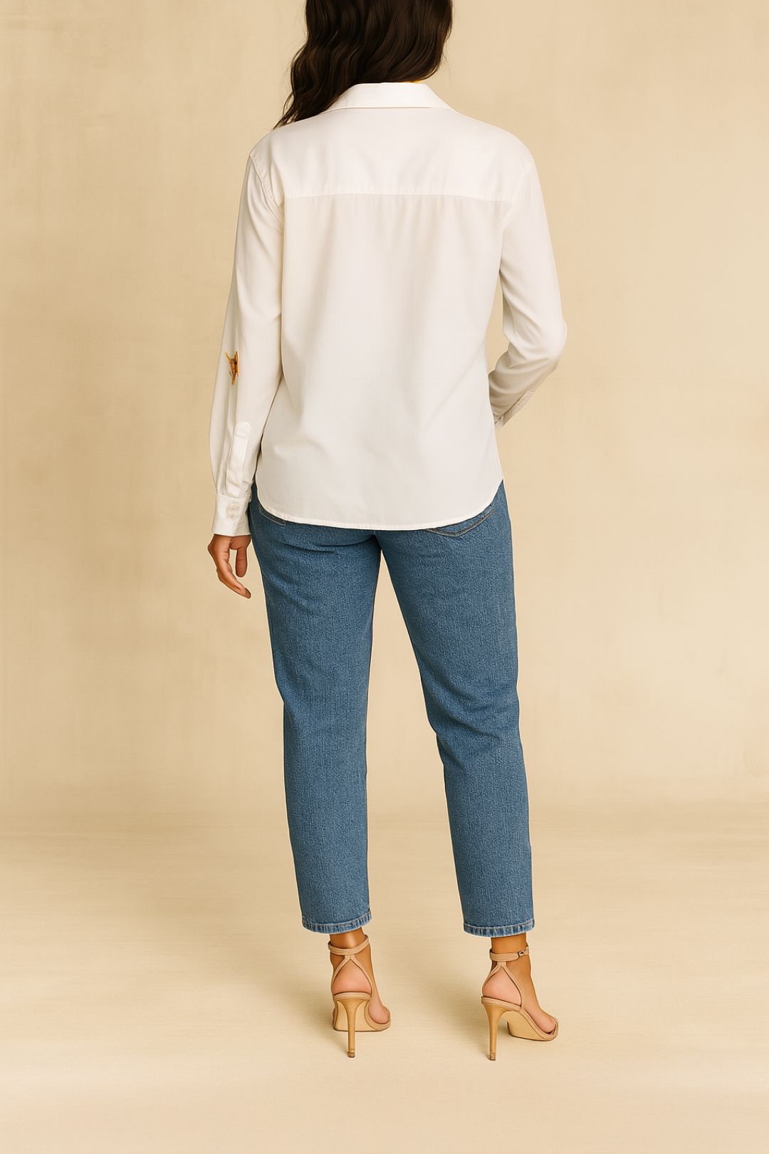 Dress hire brunch Venroy	Silk Linen Relaxed Double Breasted Shirt White