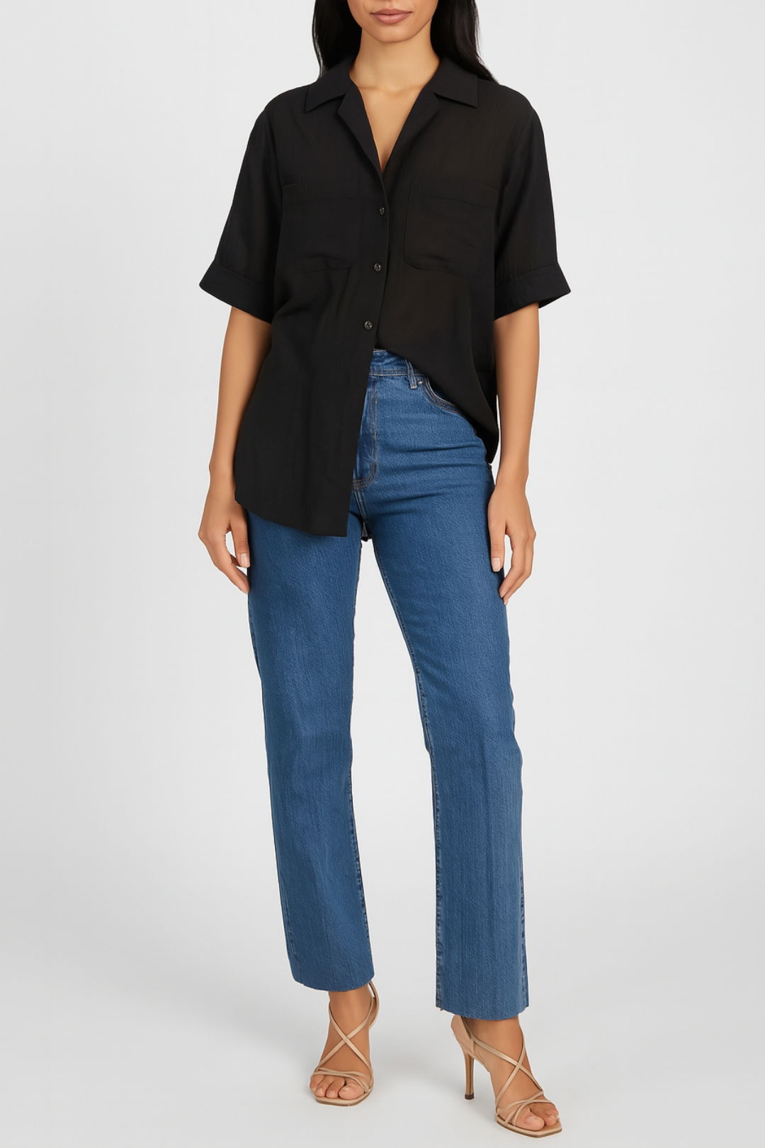 Dress Hire  Casual DISSH	Black Ramie Resort Shirt