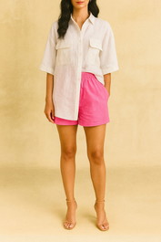 Dress Hire casual event aston studio Remy Oversize Linen Shirt White