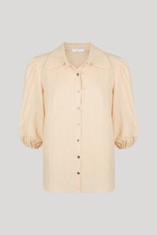 Dress Hire Casual St Cloud The Label	Cyan Linen Puff Sleeve Shirt - Pale Sunset