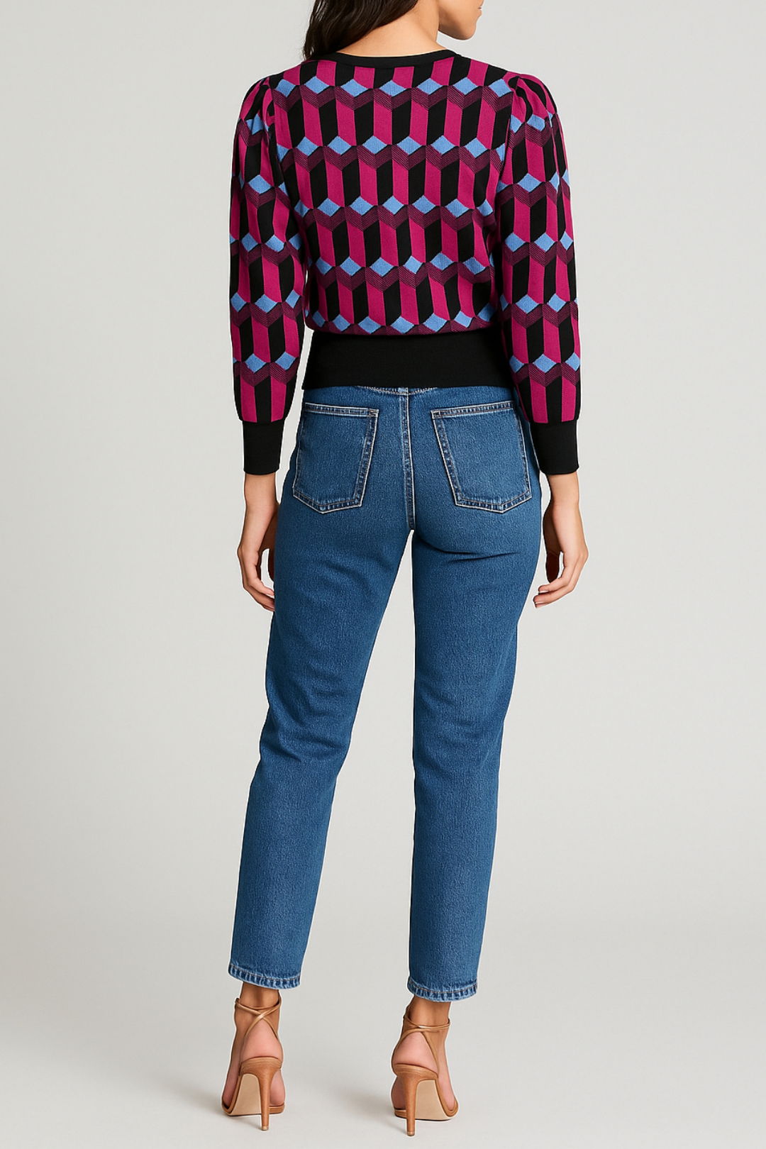 Dress hire casual veronika maine Geometric Knit Jumper  back