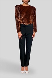 Hire dresses casual  Veronika Maine - Velvet Long Sleeve Blouse