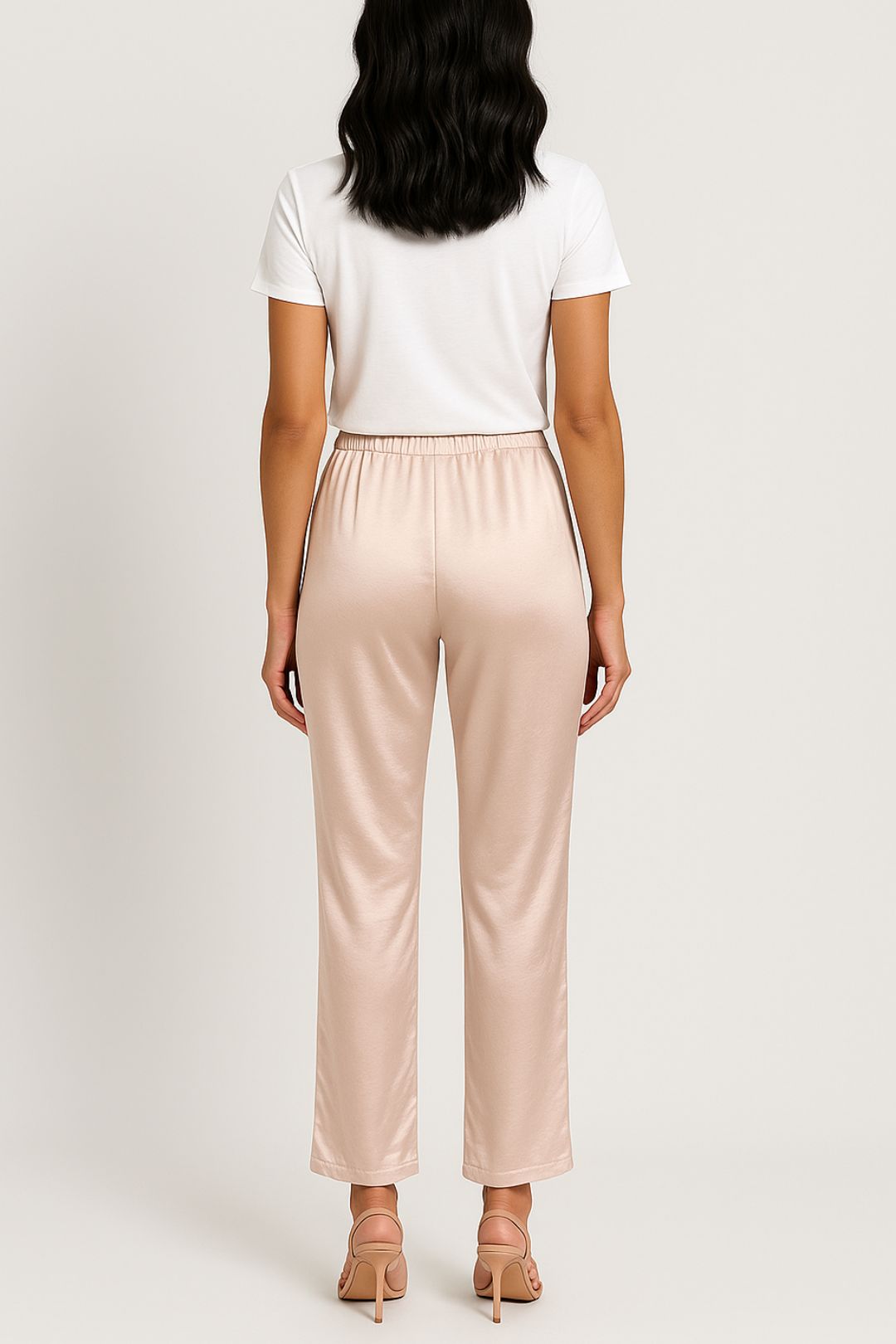 Dress Hire Date night One Mile	Champagne Satin Pants Elastic Waist