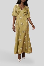 Dress Hire daytime event Atmos & Here Jade Midi Dress Green Floral 