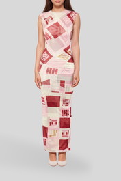 Dress Hire Wedding event romy Retro Mesh Sleevless Maxi Dress