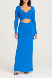 Dress Hire evening event LOVER Raelyn Cross Front Dress in Blue