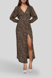 Dress Hire Evening Hansen & Gretel  Edith Dress Leopard Brown