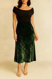 Dress Hire Evening Veronika Maine CRUSHED SILK VELVET SKIRT