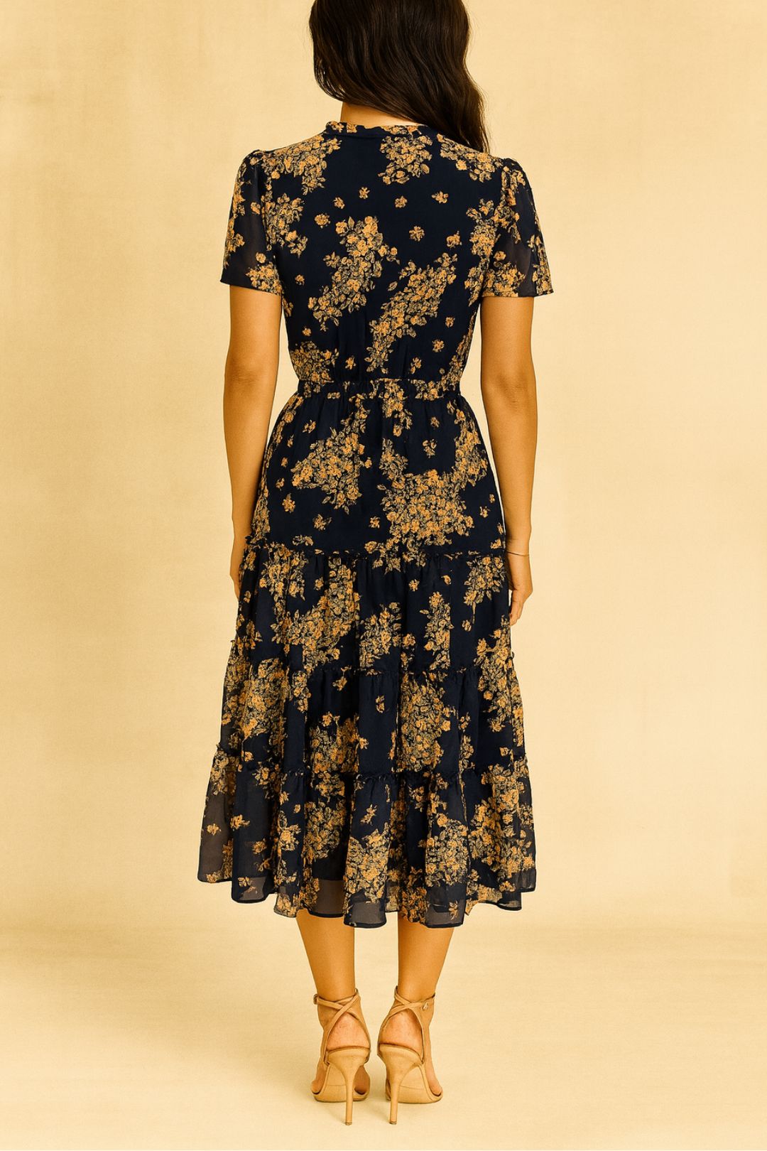 Dress Hire high tea Jacqui E Floral Print Midi Dress A-line