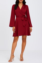 Dress Hire party Atmos&Here Birdie Wrap Front Mini Dress
