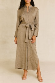 Dress Hire Work event brave and true Sampson Dress in Moss