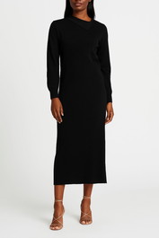 Dress Hire work event David Lawrence	Merino Wool Flip Collar Dress