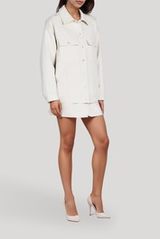 Dress Hire Work Function DISSH Jil Silver Tailored Trucker Jacket