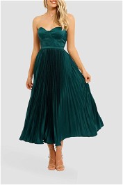 Elle Zeitoune Milan Dress Emerald Green satin