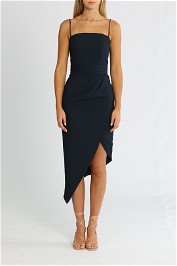 Elle Zeitoune Asymmetrical Side Split Dress Navy
