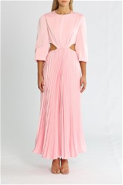 Elle Zeitoune Satin Long Sleeve Midi Candy Pink