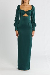 Elle Zeitoune Sweetheart Style Maxi Dress Forest Green