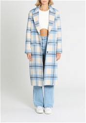 Ena Pelly Billie Blazer Coat Cornflower Check