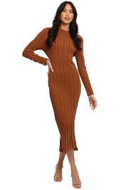 Ena Pelly Harley Knit Dress Brown