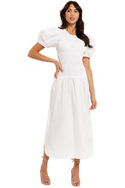 Ganni Cotton Poplin Dress balloon crew