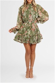 Hemant & Nandita Neem Mini Dress Green