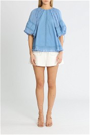 Joslin Vivienne Smock Top Blue