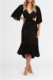 Linen Frill Dress kitx midi