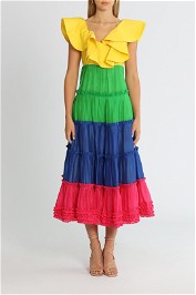 LEO LIN The Chariot Maxi Dress Rainbow Block