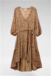 Faithfull Matilda Peasant Floral-Print Rayon Midi Dress