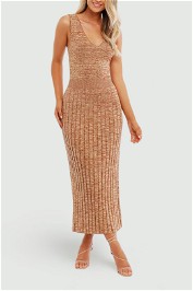 Ministry of Style Retrospective Knit Midi Dress Copper no belt
