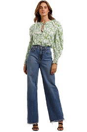 Misa LA Siena Top Floral V neckline