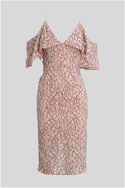 Nicholas - Basque Lace Off the Shoulder Dress